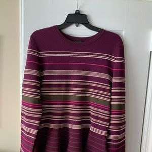 Womens Ted Baker Maroon (with stripes) long sleeve blouse size 5